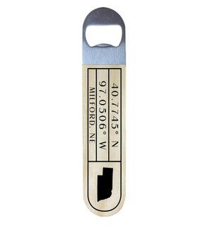 Personalized City State Coordinates With Lines White Opener